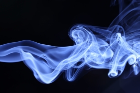 smoke on black