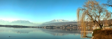 Panoramic Viverone lake view