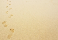 footprints in the sand background