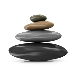 Pile of Colorful Spa Stones isolated on white background