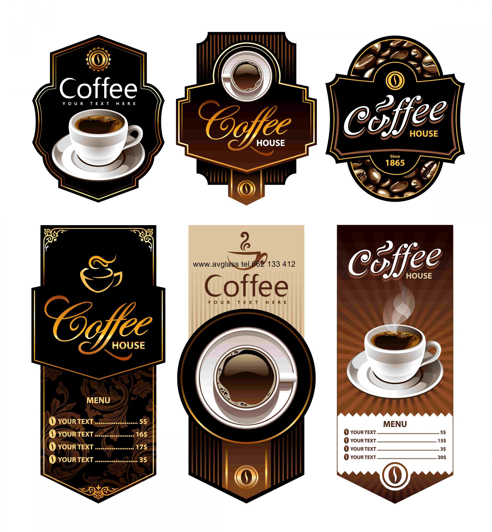 Coffee design banners