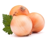 Onion vegetable bulb and parsley leaves still life