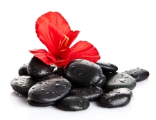 Zen pebbles. background of a spa with stones